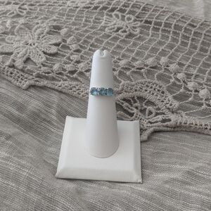 Elegant Blue Gemstone Ring On Sterling Silver